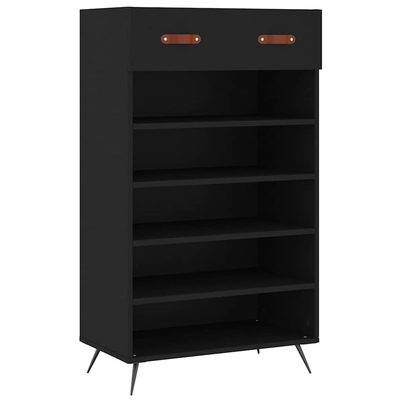 Afbeelding laden in galerijviewer, Vidaxl schoenenkast 60x35x105 cm bewerkt hout zwart
