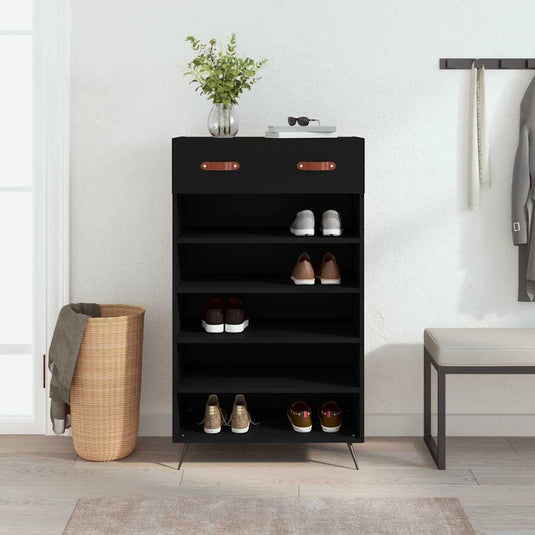Vidaxl schoenenkast 60x35x105 cm bewerkt hout zwart
