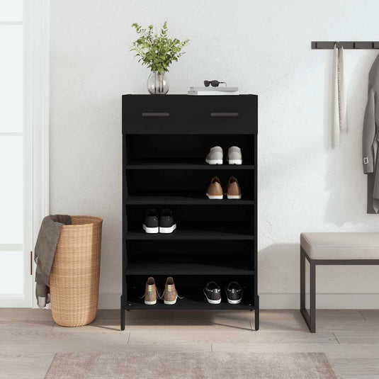 Vidaxl schoenenkast 60x35x105 cm bewerkt hout zwart