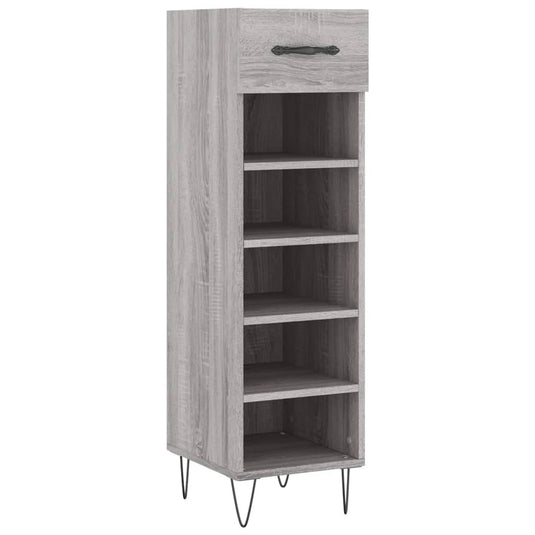 Vidaxl schoenenkast 30x35x105 cm bewerkt hout grijs sonoma eikenkleur