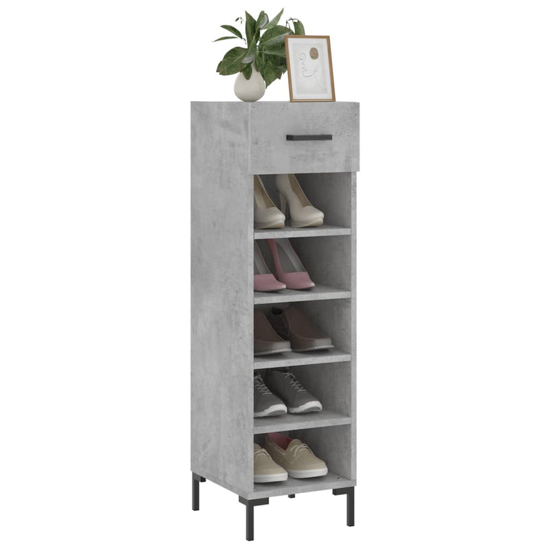 Afbeelding laden in galerijviewer, Vidaxl schoenenkast 30x35x105 cm bewerkt hout betongrijs
