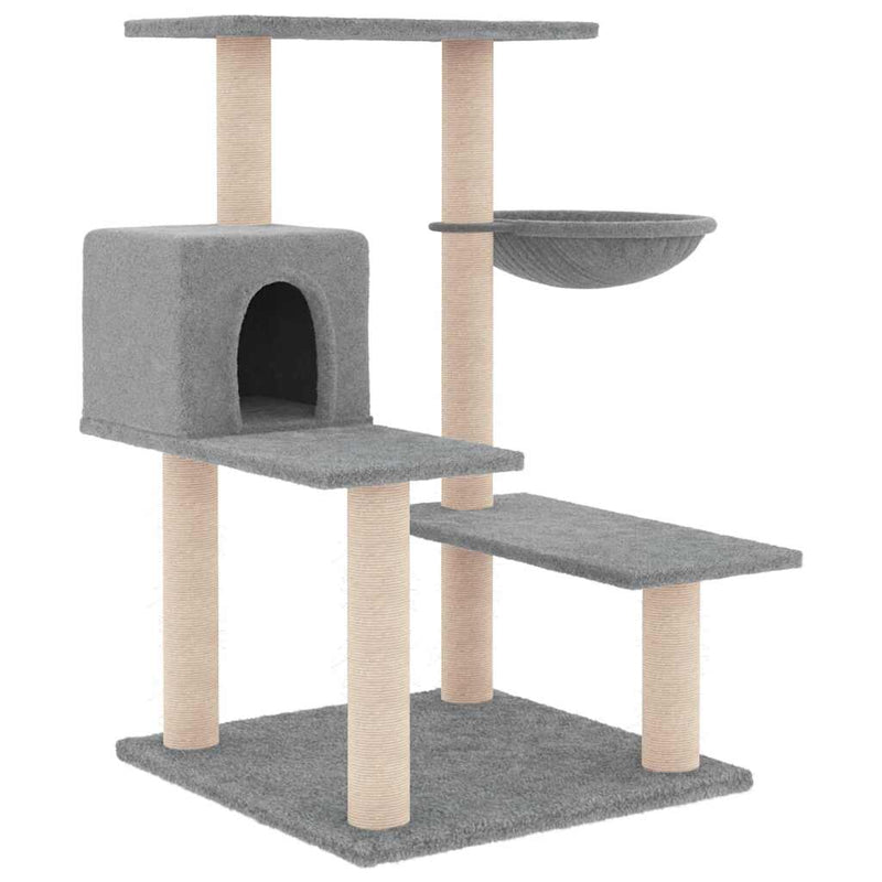 Afbeelding laden in galerijviewer, Vidaxl kattenmeubel met sisal krabpalen 82,5 cm lichtgrijs
