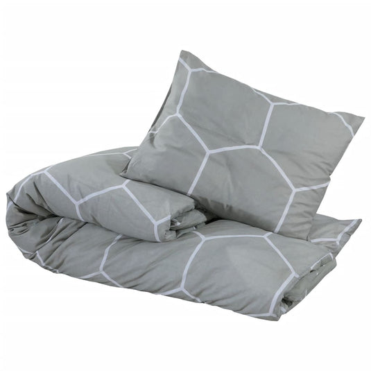 Vidaxl dekbedovertrekset 200x200 cm katoen grijs en wit