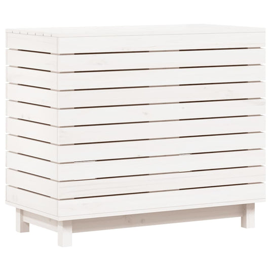 Vidaxl wasmand 88,5x44x76 cm massief grenenhout wit