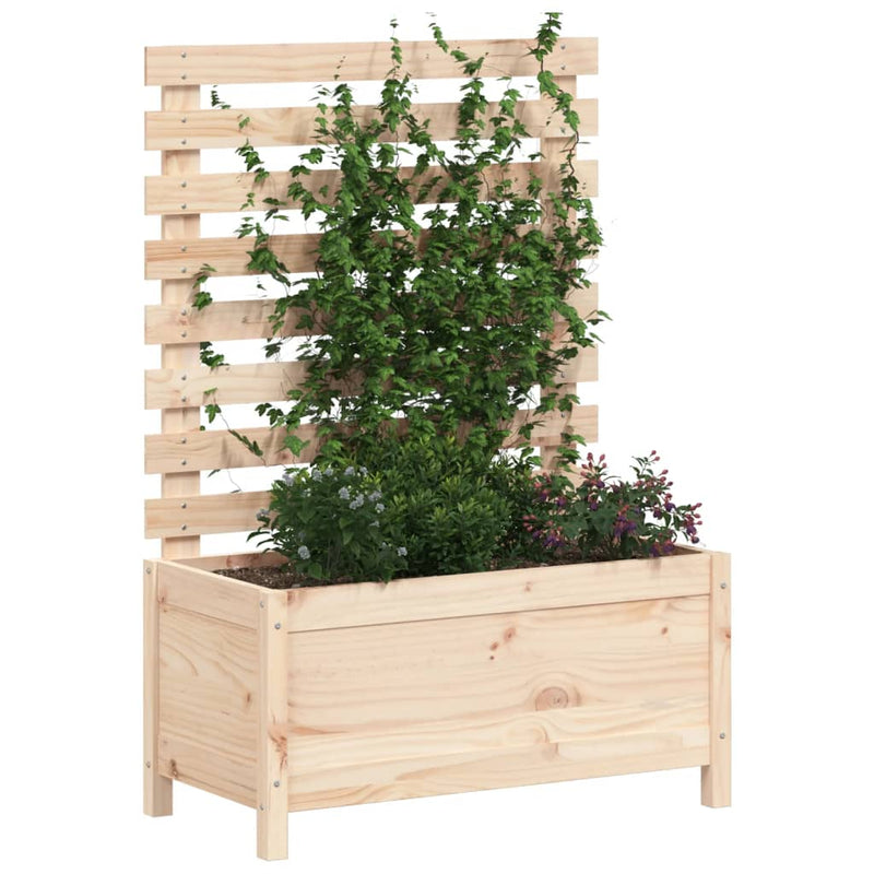 Afbeelding laden in galerijviewer, Vidaxl plantenbak met rek 79x39,5x114 cm massief grenenhout
