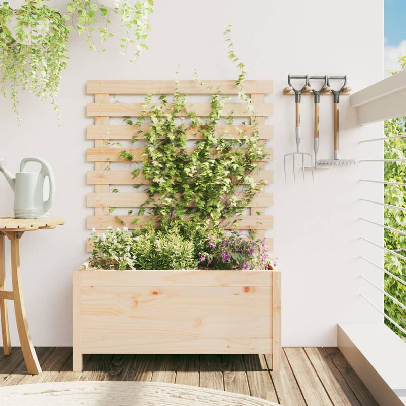 Afbeelding laden in galerijviewer, Vidaxl plantenbak met rek 79x39,5x114 cm massief grenenhout
