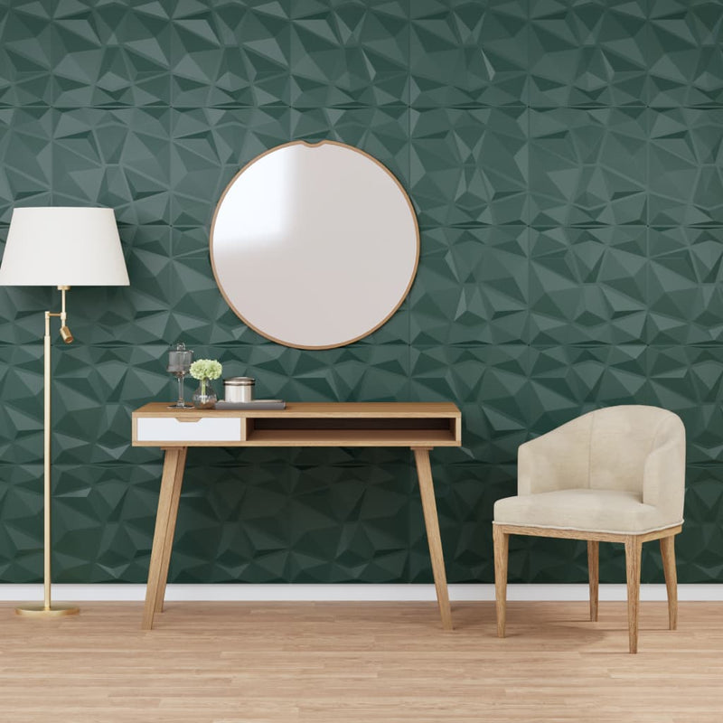 Afbeelding laden in galerijviewer, Vidaxl 24 st wandpanelen diamant 6 m² 50x50 cm xps groen
