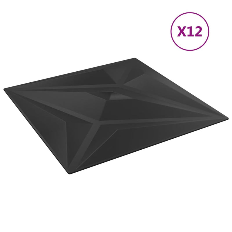 Afbeelding laden in galerijviewer, Vidaxl 12 st wandpanelen ster 3 m² 50x50 cm xps zwart
