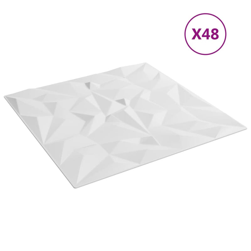 Afbeelding laden in galerijviewer, Vidaxl 48 st wandpanelen amethist 12 m² 50x50 cm xps wit
