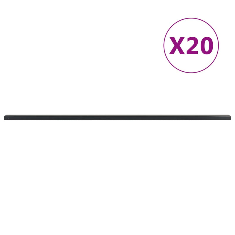 Afbeelding laden in galerijviewer, VidaXL Schuttingpalen 20 st 220 cm staal grijs
