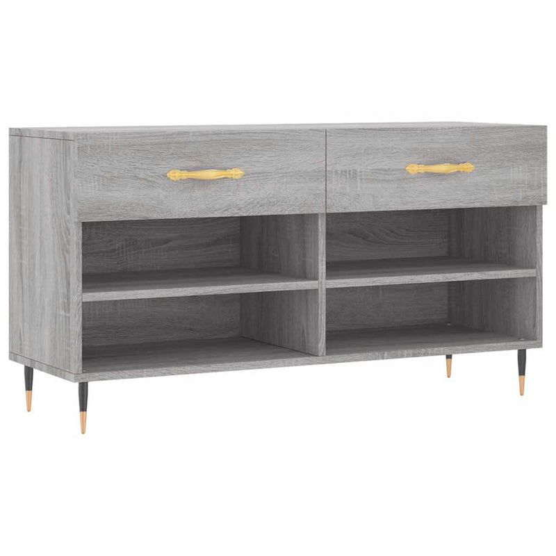 Afbeelding laden in galerijviewer, Vidaxl schoenenbank 102x35x55 cm bewerkt hout grijs sonoma eikenkleur
