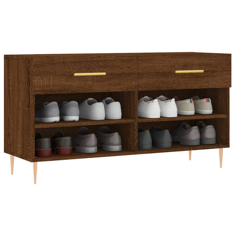 Afbeelding laden in galerijviewer, Vidaxl schoenenbank 102x35x55 cm bewerkt hout sonoma eikenkleurig
