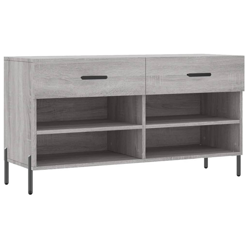Afbeelding laden in galerijviewer, Vidaxl schoenenbank 102x35x55 cm bewerkt hout grijs sonoma eikenkleur
