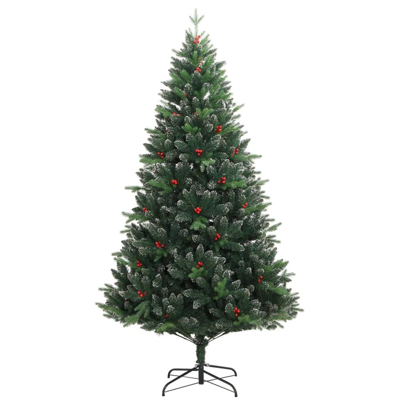Afbeelding laden in galerijviewer, Vidaxl kunstkerstboom met scharnieren en rode bessen 120 cm
