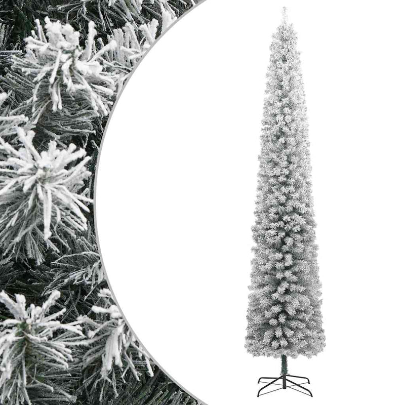 Afbeelding laden in galerijviewer, Vidaxl kunstkerstboom smal met standaard en sneeuw 300 cm pvc
