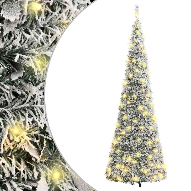 Afbeelding laden in galerijviewer, Vidaxl kunstkerstboom pop-up met sneeuw 150 led's 180 cm
