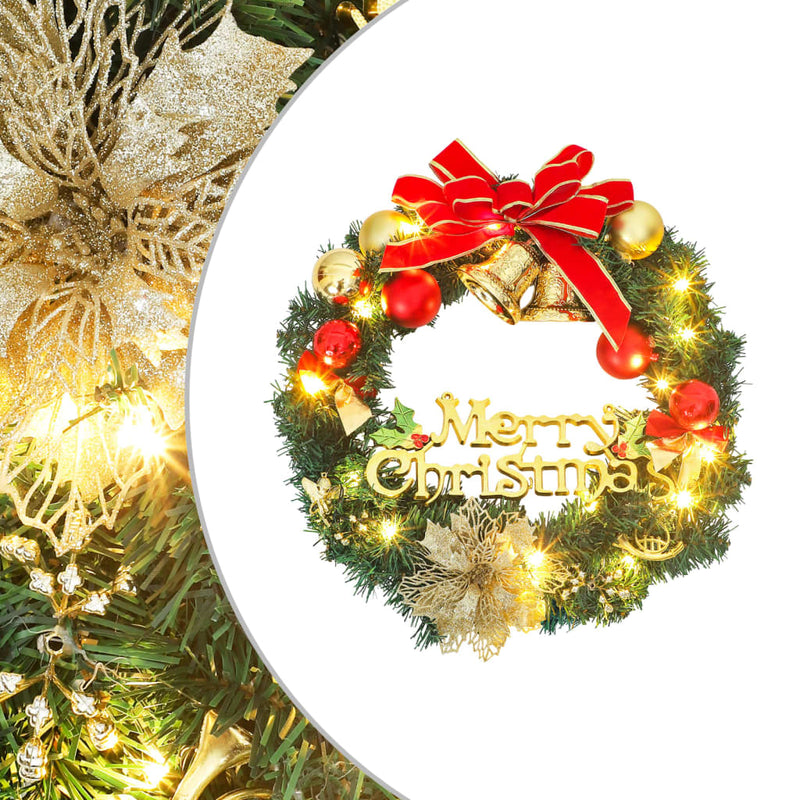 Afbeelding laden in galerijviewer, VidaXL Kerstkrans met 35 LED's 60 cm groen
