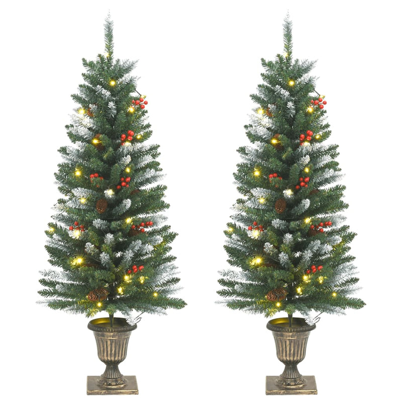 Afbeelding laden in galerijviewer, VidaXL Kunstkerstbomen 2 st 100 LED's 120 cm groen
