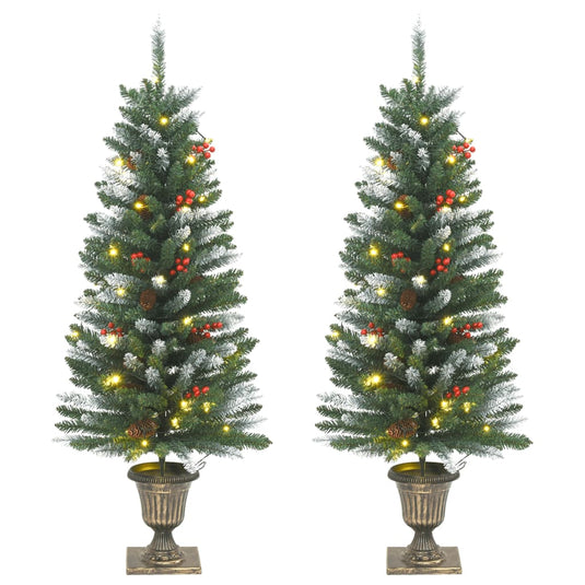 VidaXL Kunstkerstbomen 2 st 100 LED's 120 cm groen