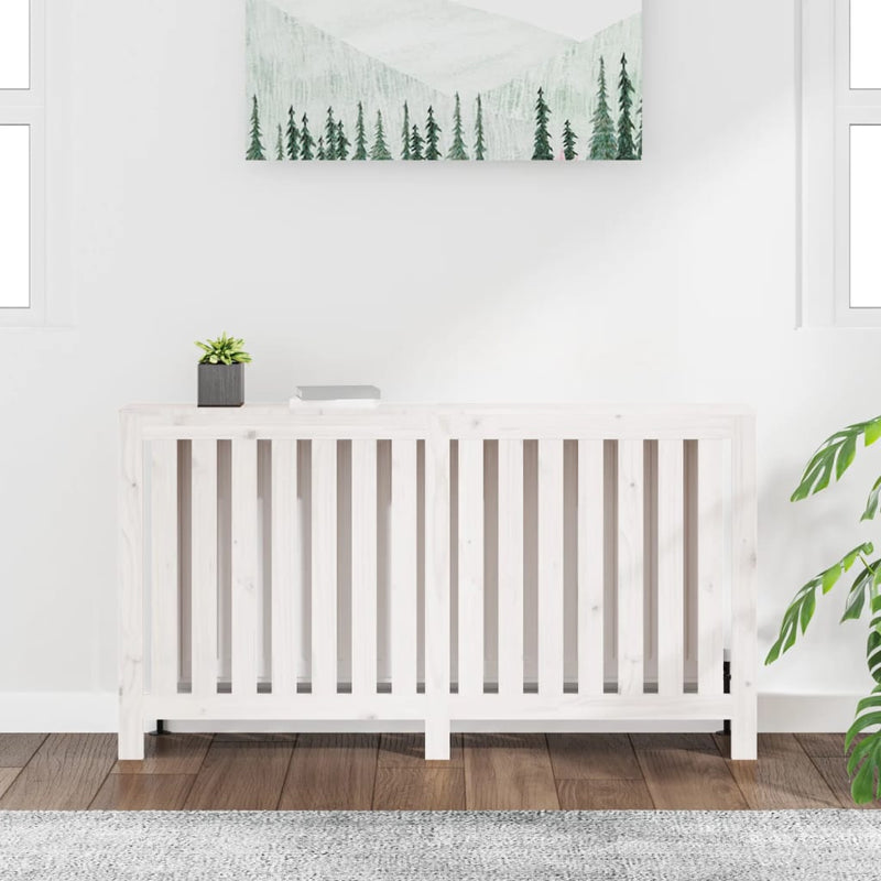 Afbeelding laden in galerijviewer, Vidaxl radiatorombouw 153x19x84 cm massief grenenhout wit
