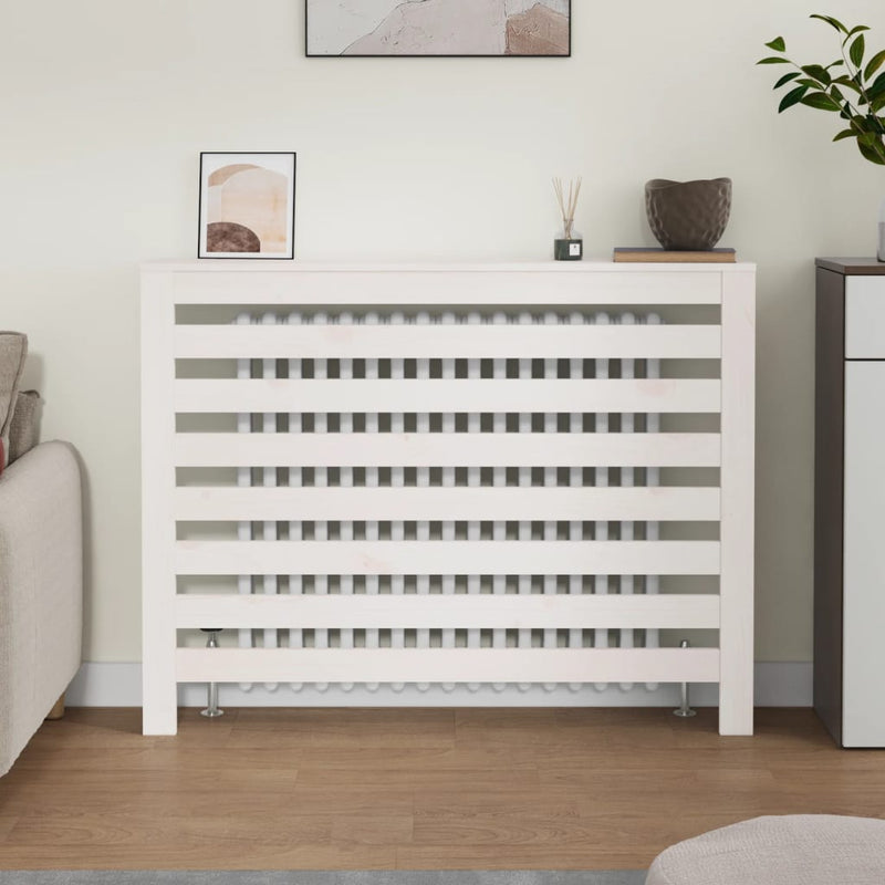 Afbeelding laden in galerijviewer, Vidaxl radiatorombouw 108,5x19x84 cm massief grenenhout wit
