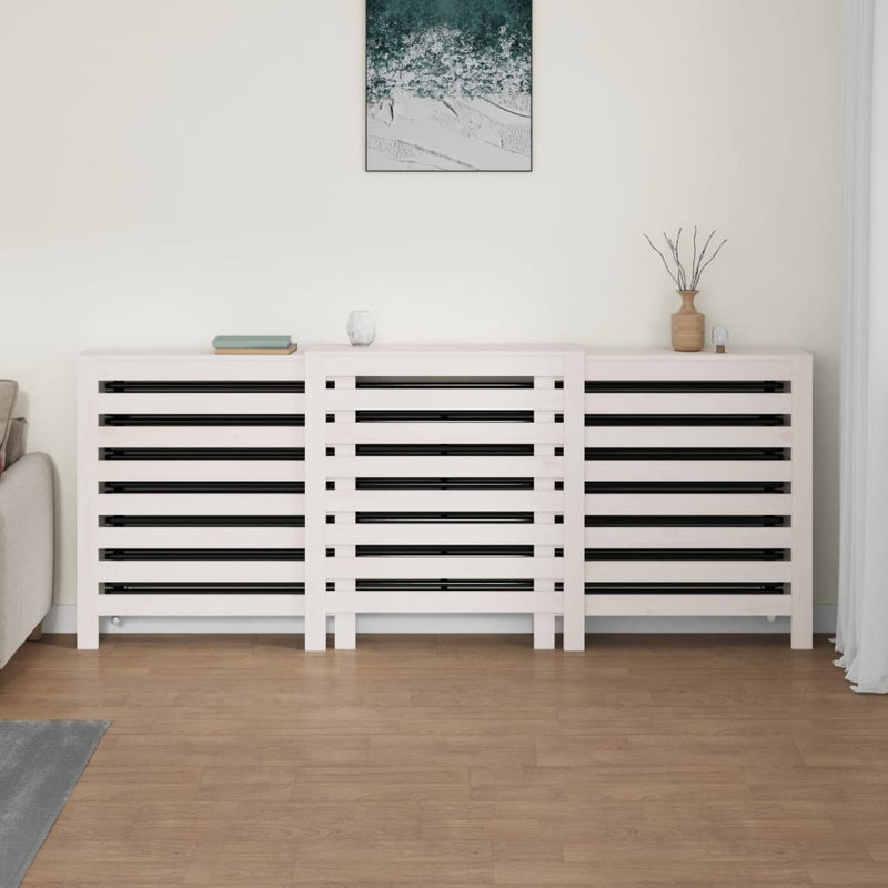 Afbeelding laden in galerijviewer, Vidaxl radiatorombouw 210x21x85 cm massief grenenhout wit

