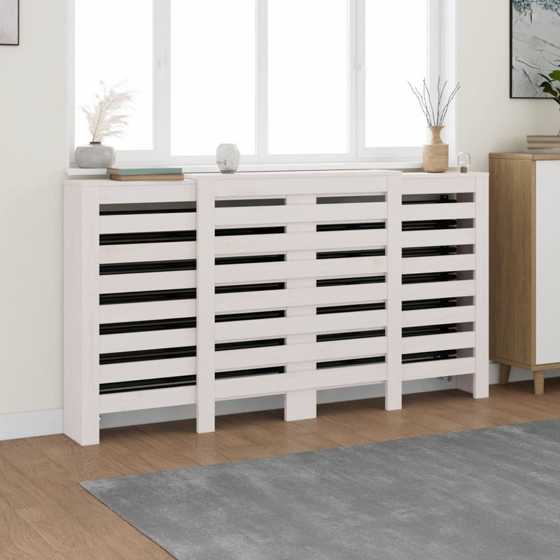 Afbeelding laden in galerijviewer, Vidaxl radiatorombouw 210x21x85 cm massief grenenhout wit
