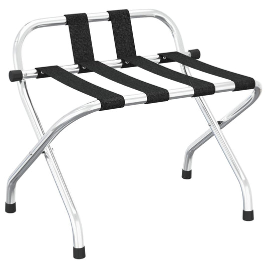 Vidaxl bagagerek met rugleuning zilver 56x39x52cm