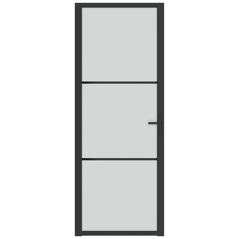 Afbeelding laden in galerijviewer, Vidaxl binnendeur 76x201,5 cm matglas en aluminium zwart
