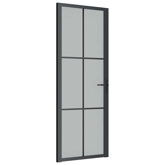 Vidaxl binnendeur 76x201,5 cm matglas en aluminium zwart