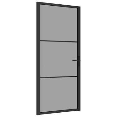 Vidaxl binnendeur 93x201,5 cm esg-glas en aluminium zwart