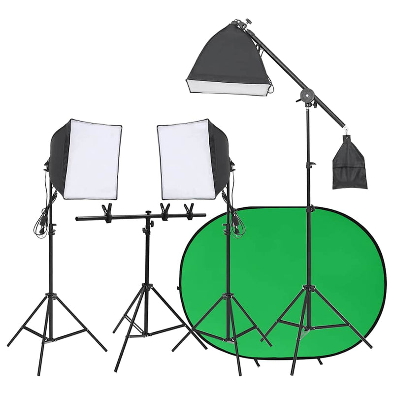 Afbeelding laden in galerijviewer, Vidaxl fotostudioset met verlichtingsset en achtergrondscherm
