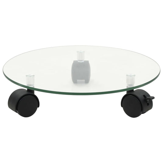 Vidaxl plantenrollers 4 st rond 28 cm gehard glas