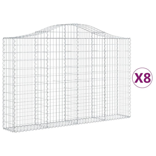 VidaXL Schanskorven 8 st gewelfd 200x30x120 140 cm ijzer