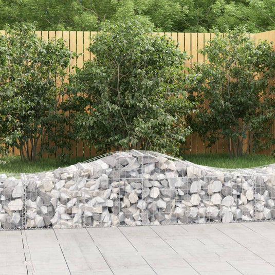 VidaXL Schanskorven 2 st gewelfd 200x50x40 60 cm gegalvaniseerd ijzer