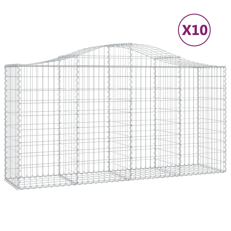 Afbeelding laden in galerijviewer, VidaXL Schanskorven 10 st gewelfd 200x50x100 120 cm ijzer
