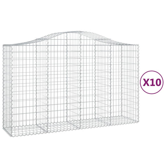 VidaXL Schanskorven 10 st gewelfd 200x50x120 140 cm ijzer