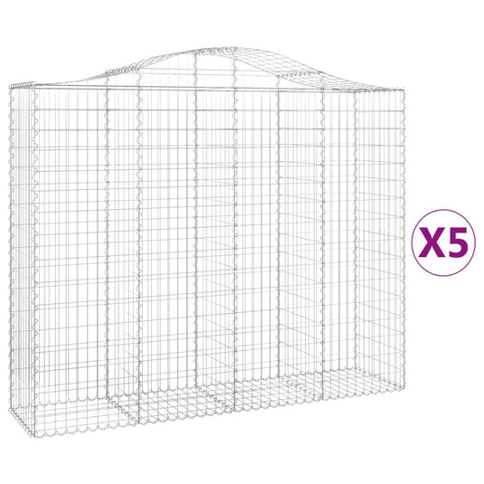 VidaXL Schanskorven 5 st gewelfd 200x50x160 180 cm ijzer