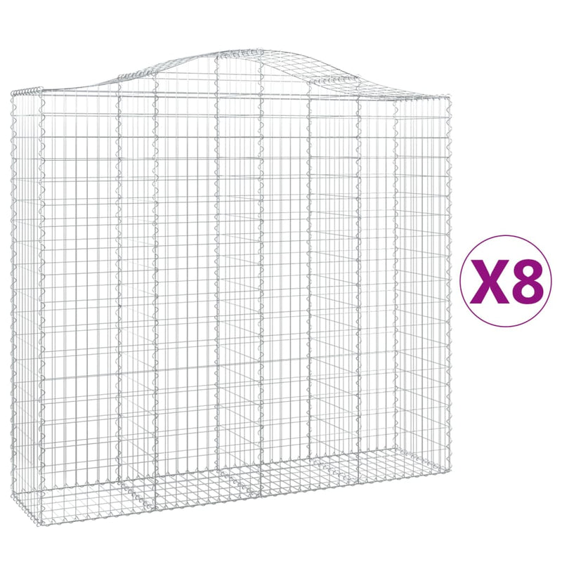Afbeelding laden in galerijviewer, VidaXL Schanskorven 8 st gewelfd 200x50x180 200 cm ijzer
