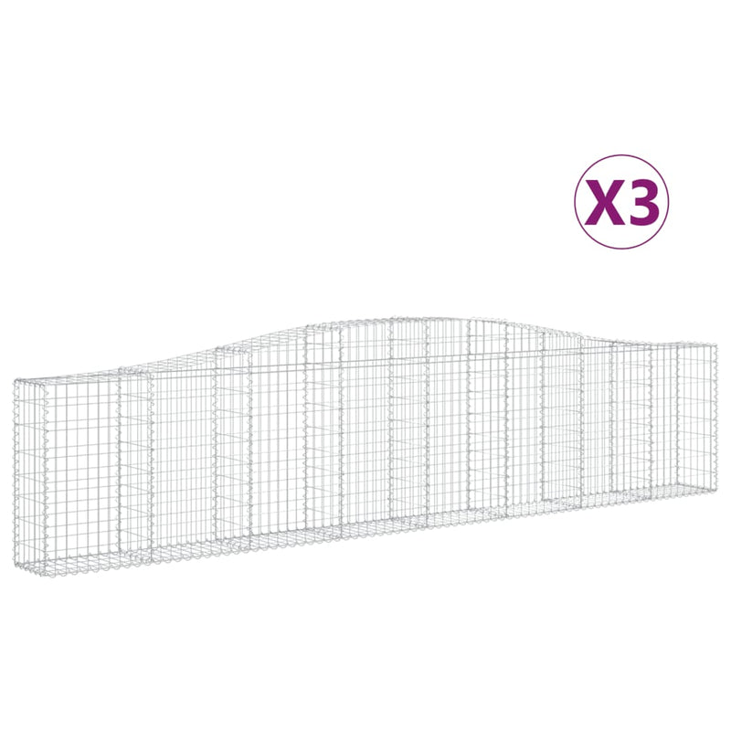 Afbeelding laden in galerijviewer, VidaXL Schanskorven 3 st gewelfd 400x30x80 100 cm ijzer
