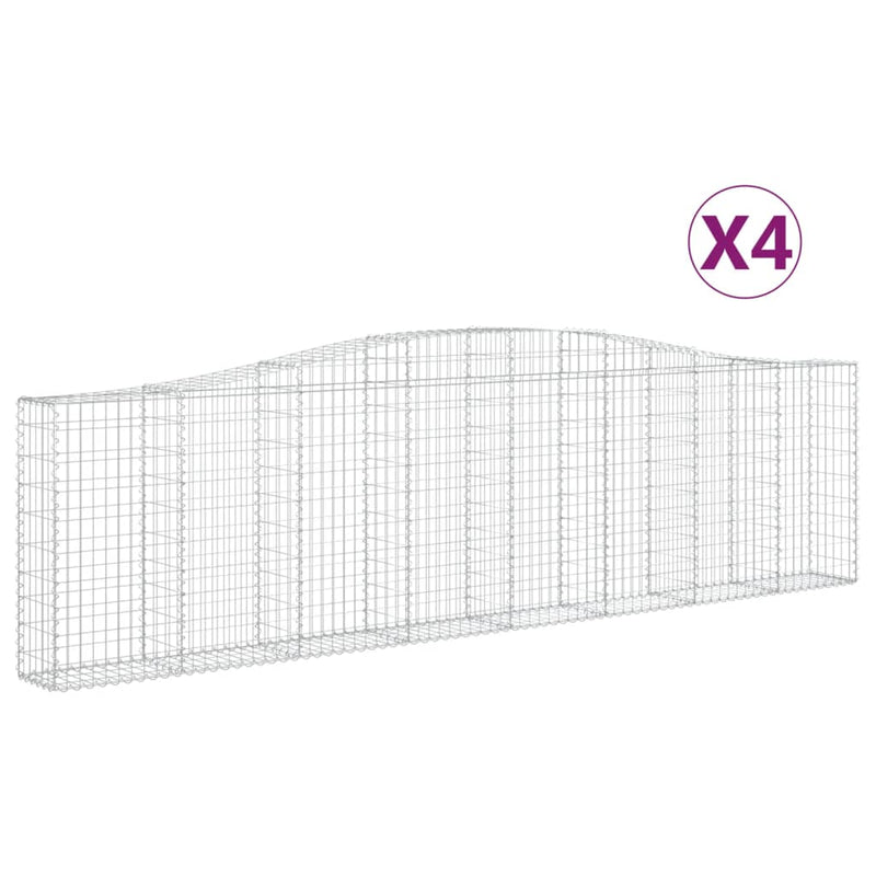 Afbeelding laden in galerijviewer, VidaXL Schanskorven 4 st gewelfd 400x30x100 120 cm ijzer
