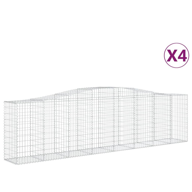 Afbeelding laden in galerijviewer, VidaXL Schanskorven 4 st gewelfd 400x50x100 120 cm ijzer
