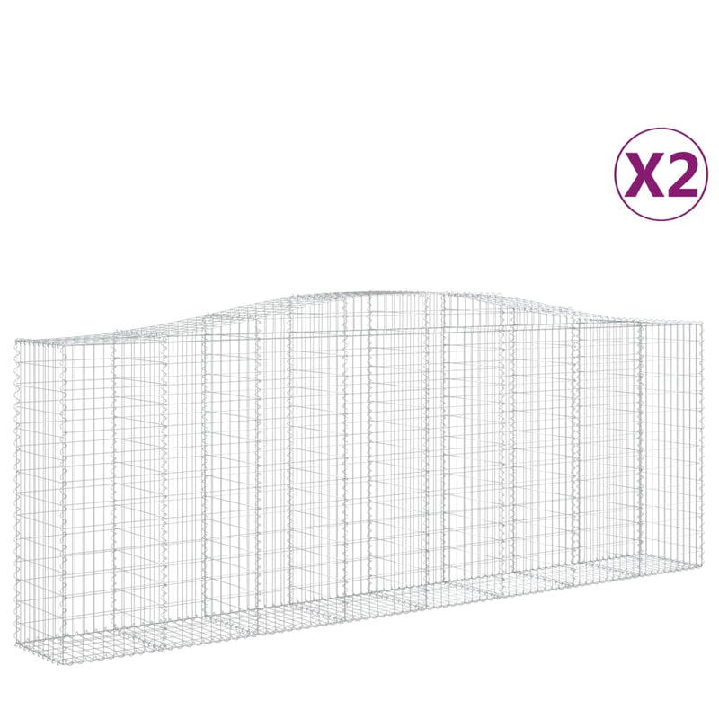 Afbeelding laden in galerijviewer, VidaXL Schanskorven 2 st gewelfd 400x50x140 160 cm ijzer
