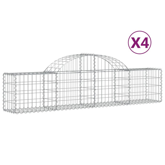 VidaXL Schanskorven 4 st gewelfd 200x30x40 60 cm ijzer