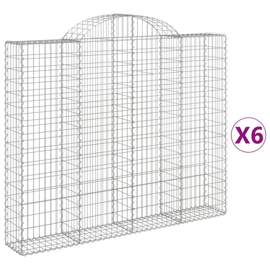 VidaXL Schanskorven 6 st gewelfd 200x30x160 180 cm ijzer