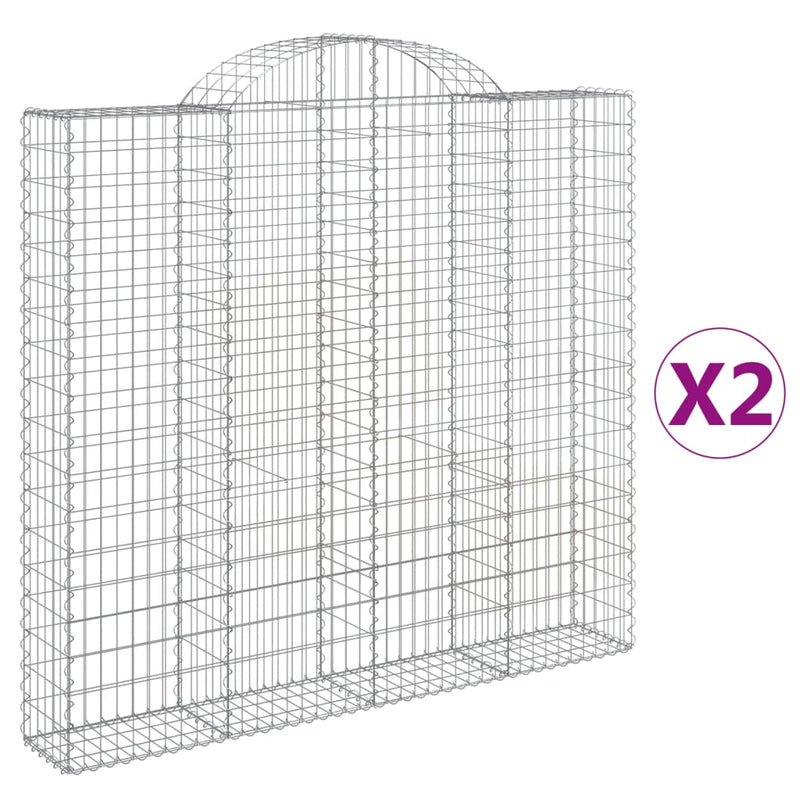 Afbeelding laden in galerijviewer, VidaXL Schanskorven 2 st gewelfd 200x30x180 200 cm ijzer
