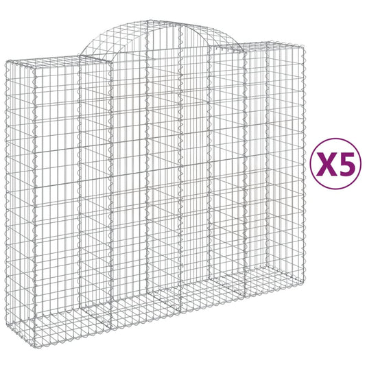 VidaXL Schanskorven 5 st gewelfd 200x50x160 180 cm ijzer