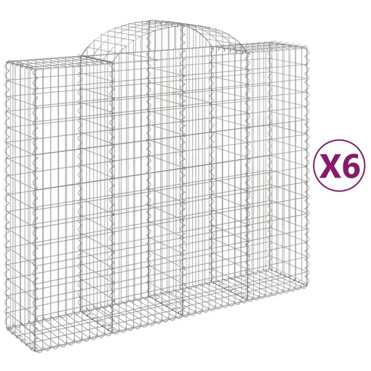 VidaXL Schanskorven 6 st gewelfd 200x50x160 180 cm ijzer