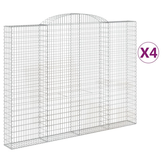 VidaXL Schanskorven 4 st gewelfd 300x30x220 240 cm ijzer