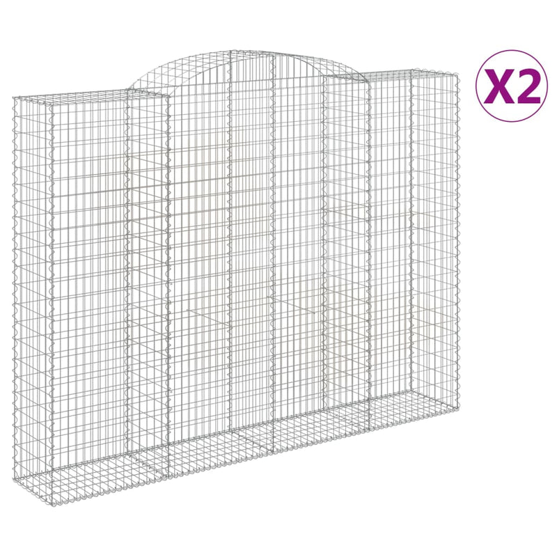 Afbeelding laden in galerijviewer, VidaXL Schanskorven 2 st gewelfd 300x50x220 240 cm ijzer
